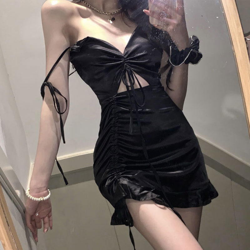 Formal Wear For Women Xl - Gaun Satin Hitam Seksi Gaun Pesta