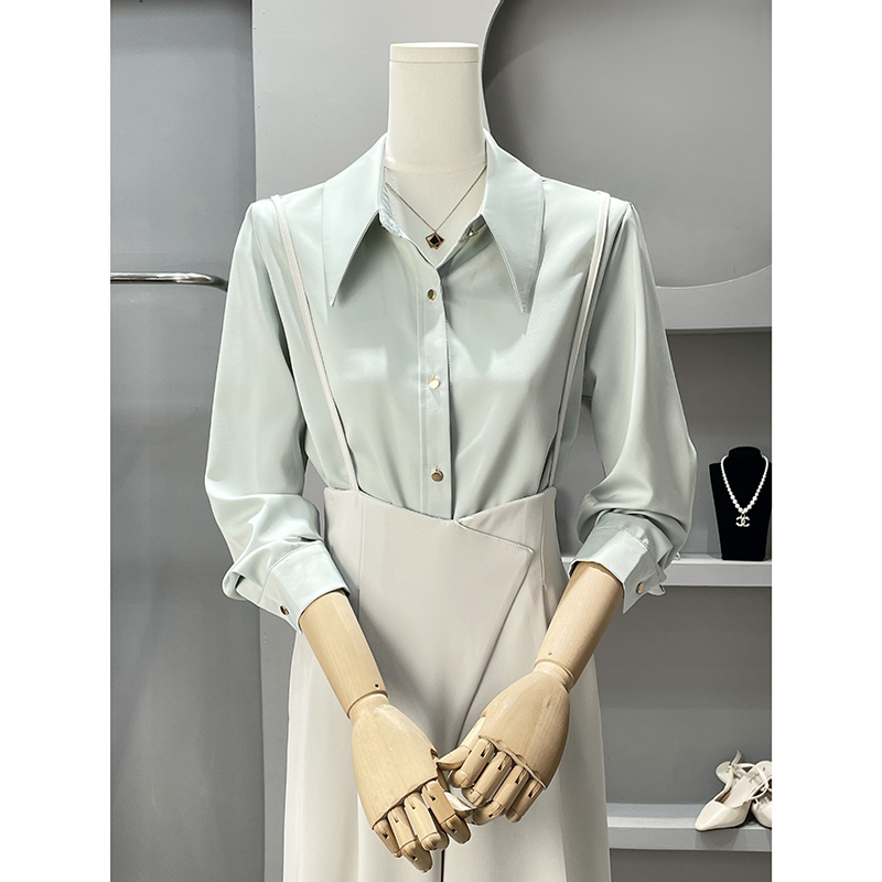 Women Formal Wear Korean - Kemeja Lengan Panjang Wanita Blus Sifon