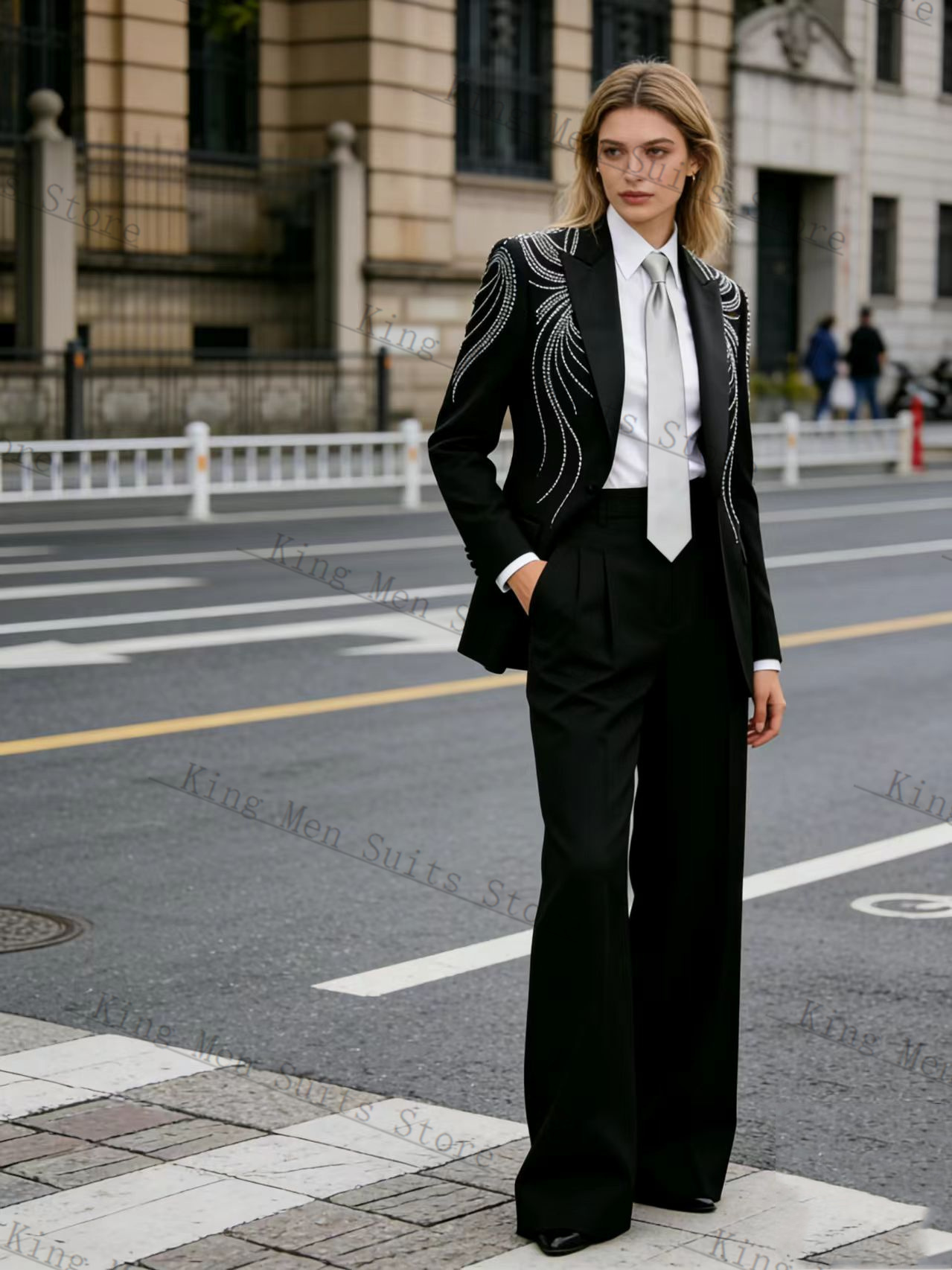 Women'S Formal Wear Tuxedo - Setelan Wanita Hitam 2 Potong Blazer