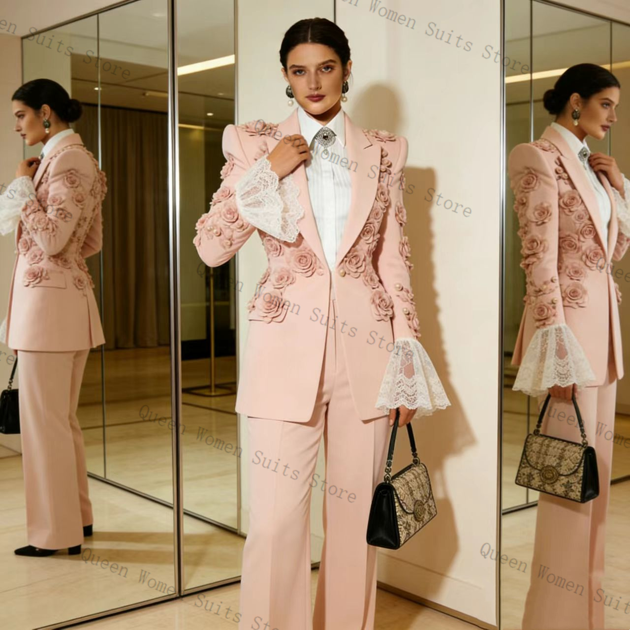 Women Formal Wear Outfits - Setelan Jas Wanita Pink 2 Pcs