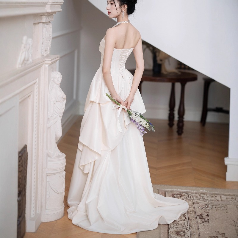 Women'S Formal Wear To A Wedding - Gaun Pengantin Tanpa Tali Model Prancis,