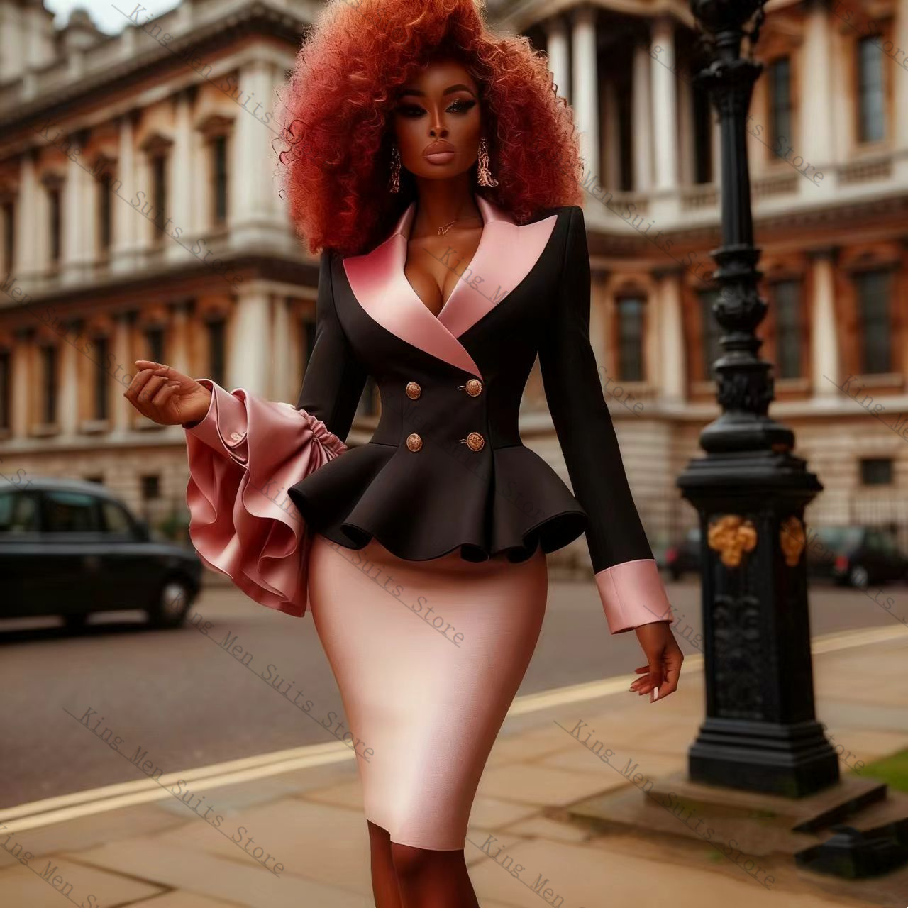 Setelan Jas Wanita Black Pink  - Women'S Formal Wear Tuxedo ulasan dan harga