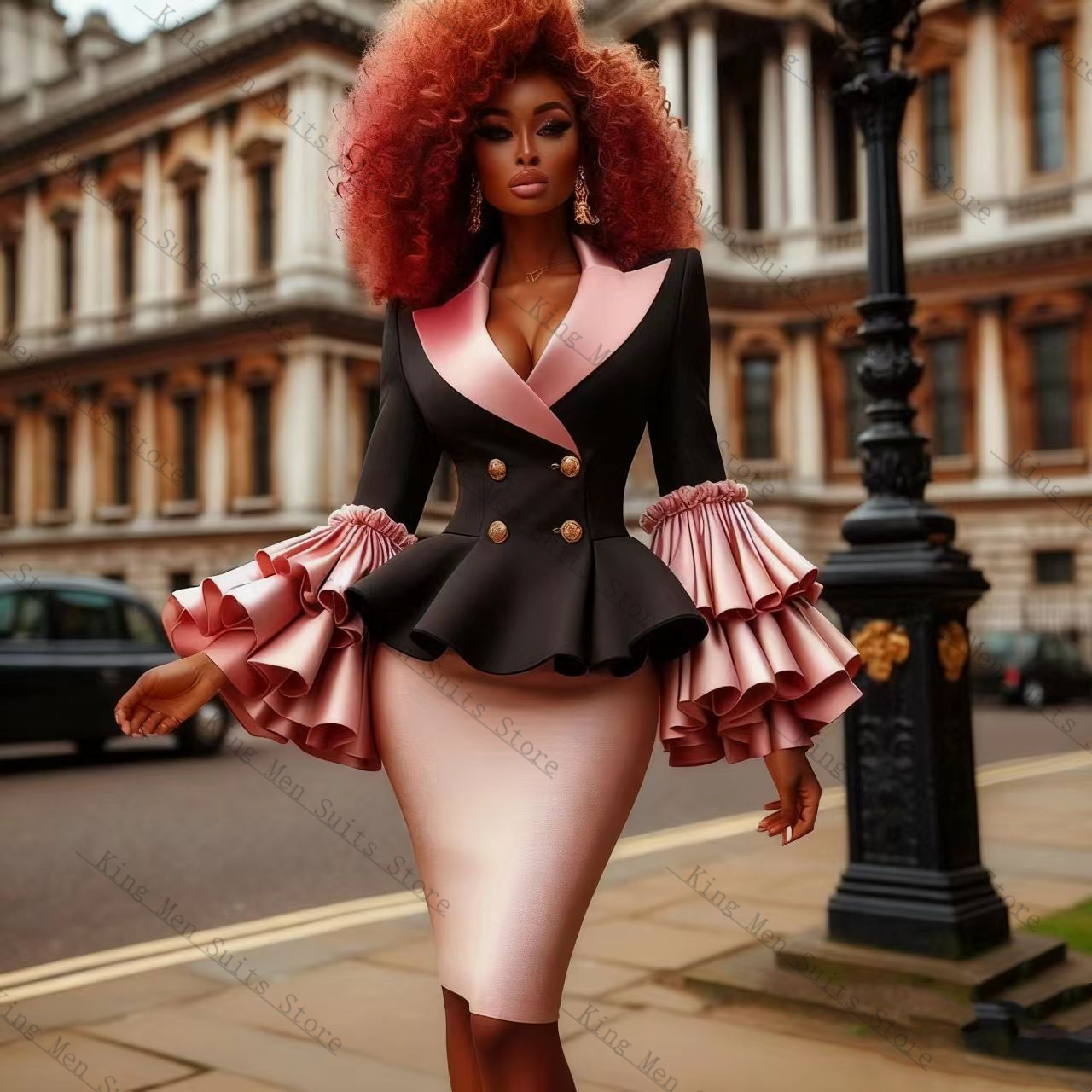 Setelan Jas Wanita Black Pink  - Women'S Formal Wear Tuxedo ulasan dan harga