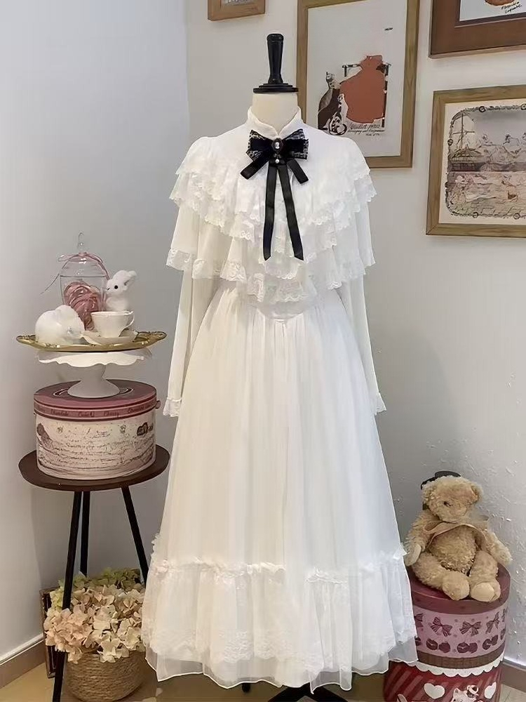 Gaun Maxi Putih Bergaya Jepang - Women Formal Wear Outfits ulasan dan harga