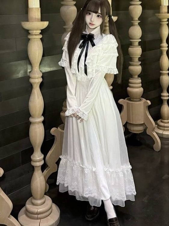 Gaun Maxi Putih Bergaya Jepang - Women Formal Wear Outfits ulasan dan harga